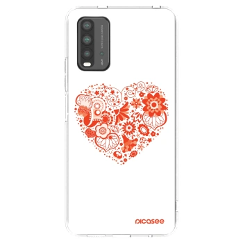Picasee Xiaomi Redmi 9T Hülle - Transparentes Silikon - Großes Herz