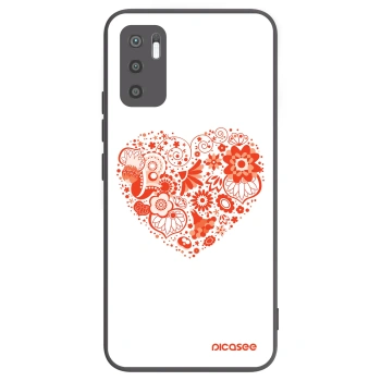 Picasee Xiaomi Redmi Note 10 5G Hülle - Schwarzes Silikon - Großes Herz