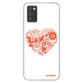 Picasee Samsung Galaxy A02s A025G Hülle - Transparentes Silikon - Großes Herz