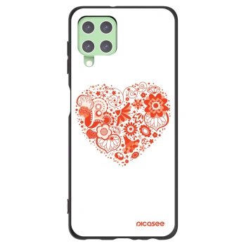 Picasee Samsung Galaxy A22 A225F 4G Hülle - Schwarzes Silikon - Großes Herz