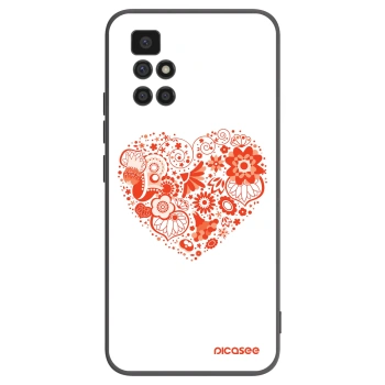 Picasee Xiaomi Redmi 10 Hülle - Schwarzes Silikon - Großes Herz