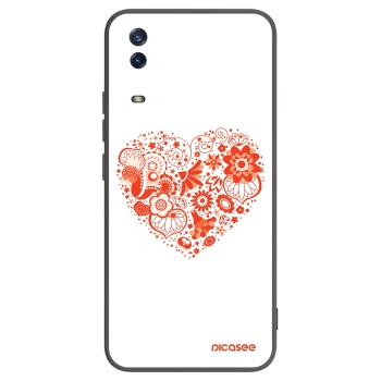 Picasee Vivo Y11s Hülle - Schwarzes Silikon - Großes Herz