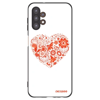 Picasee Samsung Galaxy A13 4G A135 Hülle - Schwarzes Silikon - Großes Herz