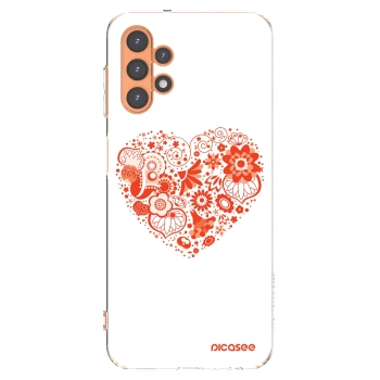 Picasee Samsung Galaxy A13 4G A135 Hülle - Transparentes Silikon - Großes Herz