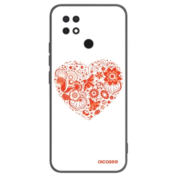 Picasee Xiaomi Redmi 10C Hülle - Schwarzes Silikon - Großes Herz