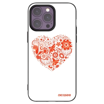 Picasee Apple iPhone 14 Pro Max Hülle - Schwarzes Silikon - Großes Herz