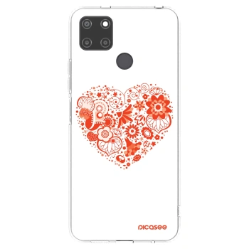 Picasee Realme C21Y Hülle - Transparentes Silikon - Großes Herz