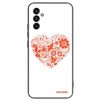 Picasee Samsung Galaxy M13 M135F Hülle - Schwarzes Silikon - Großes Herz