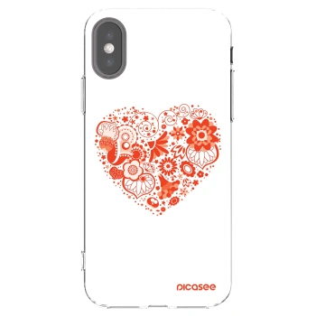 Picasee Apple iPhone X/XS Hülle - Transparentes Silikon - Großes Herz