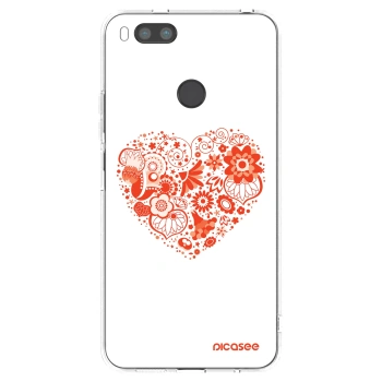 Picasee Xiaomi Redmi A1 Hülle - Transparentes Silikon - Großes Herz