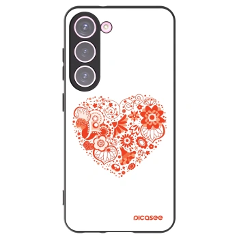 Picasee Samsung Galaxy S23 5G Hülle - Schwarzes Silikon - Großes Herz