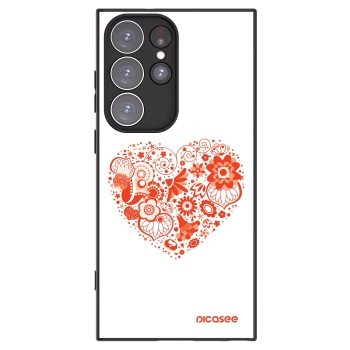 Picasee Samsung Galaxy S23 Ultra 5G Hülle - Schwarzes Silikon - Großes Herz