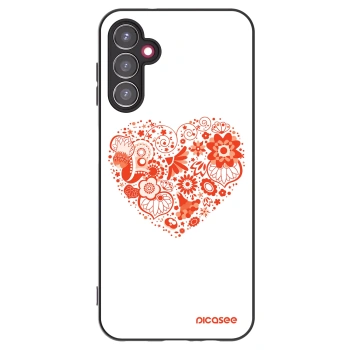 Picasee Samsung Galaxy A14 4G A145R Hülle - Schwarzes Silikon - Großes Herz