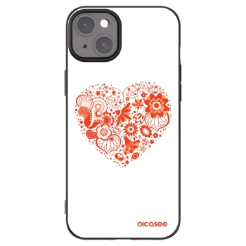 Picasee Apple iPhone 15 Plus Hülle - Schwarzes Silikon - Großes Herz