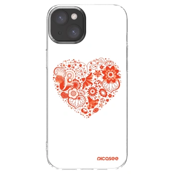 Picasee Apple iPhone 15 Plus Hülle - Transparentes Silikon - Großes Herz