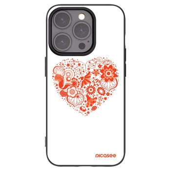 Picasee Apple iPhone 15 Pro Hülle - Schwarzes Silikon - Großes Herz