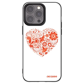 Picasee Apple iPhone 15 Pro Max Hülle - Schwarzes Silikon - Großes Herz