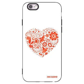 Picasee Apple iPhone 6/6S Hülle - Schwarzes Silikon - Großes Herz