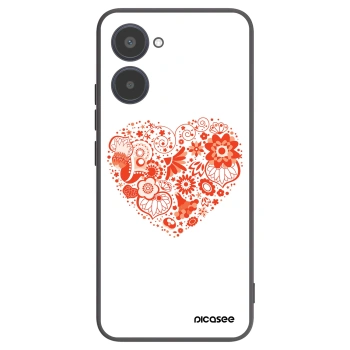 Picasee Realme 10 4G Hülle - Schwarzes Silikon - Großes Herz