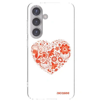 Picasee Samsung Galaxy S24 S921B 5G Hülle - Transparentes Silikon - Großes Herz