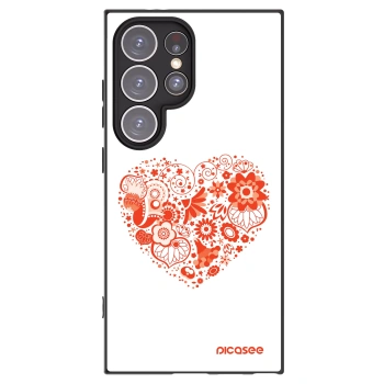Picasee Samsung Galaxy S24 Ultra S928B 5G Hülle - Schwarzes Silikon - Großes Herz