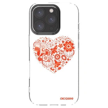 Picasee Apple iPhone 16 Pro Hülle - Transparentes Silikon - Großes Herz