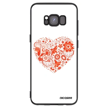 Picasee Samsung Galaxy S8 G950F Hülle - Schwarzes Silikon - Großes Herz