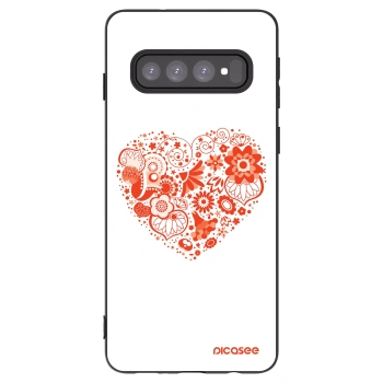 Picasee Samsung Galaxy S10 G973 Hülle - Schwarzes Silikon - Großes Herz