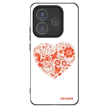 Picasee Xiaomi Redmi Note 14 5G Hülle - Schwarzes Silikon - Großes Herz