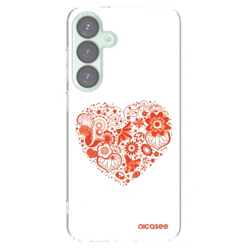 Picasee Samsung Galaxy S25+ 5G Hülle - Transparentes Silikon - Großes Herz