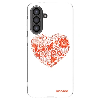 Picasee Samsung Galaxy A56 5G A566B Hülle - Transparentes Silikon - Großes Herz