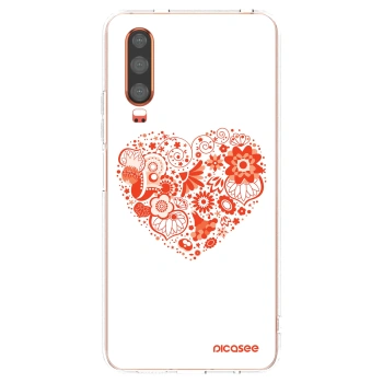 Picasee Huawei P30 Hülle - Transparentes Silikon - Großes Herz