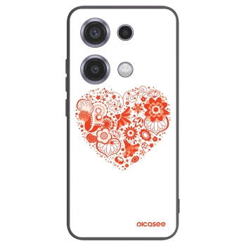 Picasee Xiaomi Redmi Note 14S Hülle - Schwarzes Silikon - Großes Herz