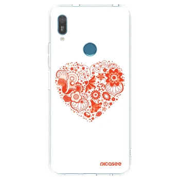 Picasee Huawei Y6 2019 Hülle - Transparentes Silikon - Großes Herz