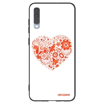Picasee Samsung Galaxy A70 A705F Hülle - Schwarzes Silikon - Großes Herz