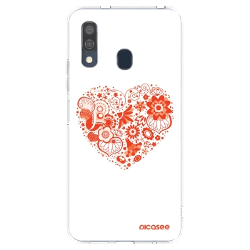 Picasee Samsung Galaxy A40 A405F Hülle - Transparentes Silikon - Großes Herz