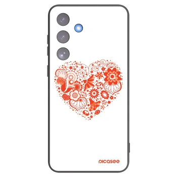 Picasee Samsung Galaxy S25 FE 5G Hülle - Schwarzes Silikon - Großes Herz