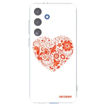 Picasee Samsung Galaxy S25 FE 5G Hülle - Transparentes Silikon - Großes Herz