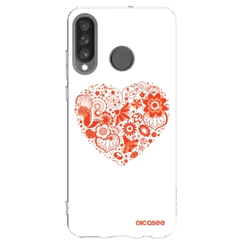 Picasee Huawei P30 Lite Hülle - Transparentes Silikon - Großes Herz