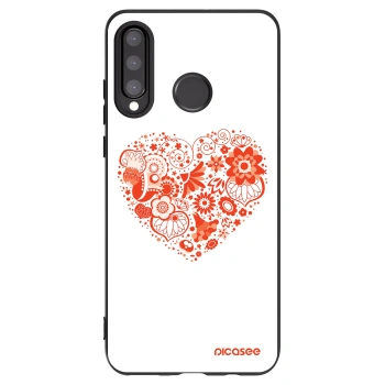 Picasee Huawei P30 Lite Hülle - Schwarzes Silikon - Großes Herz