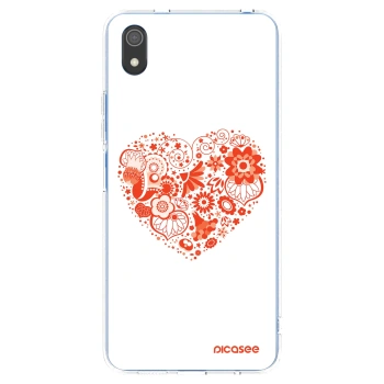 Picasee Xiaomi Redmi 7A Hülle - Transparentes Silikon - Großes Herz
