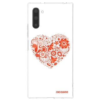Picasee Samsung Galaxy Note 10 N970F Hülle - Transparentes Silikon - Großes Herz