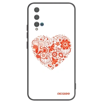 Picasee Huawei Nova 5T Hülle - Schwarzes Silikon - Großes Herz