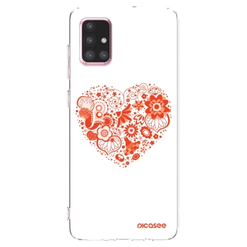 Picasee Samsung Galaxy A71 A715F Hülle - Transparentes Silikon - Großes Herz