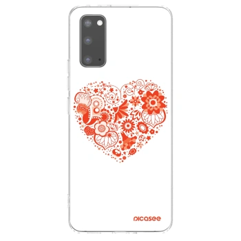 Picasee Samsung Galaxy S20 G980F Hülle - Transparentes Silikon - Großes Herz