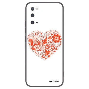 Picasee Samsung Galaxy S20 G980F Hülle - Schwarzes Silikon - Großes Herz