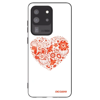 Picasee Samsung Galaxy S20 Ultra 5G G988F Hülle - Schwarzes Silikon - Großes Herz