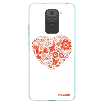 Picasee Xiaomi Redmi Note 9 Hülle - Schwarzes Silikon - Großes Herz