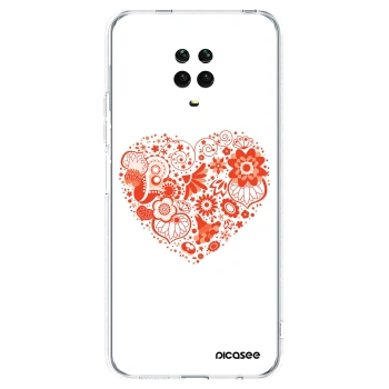 Picasee Xiaomi Redmi Note 9S Hülle - Transparentes Silikon - Großes Herz