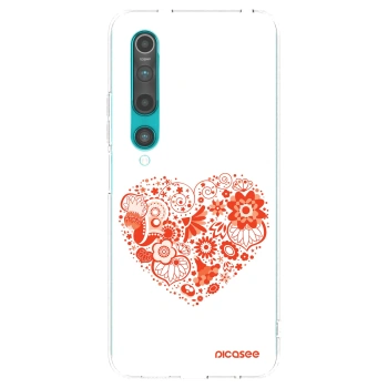 Picasee Xiaomi Mi 10 Hülle - Transparentes Silikon - Großes Herz